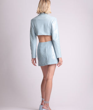 Sky Blue Skirt Suit