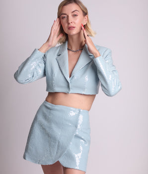 Sky Blue Skirt Suit